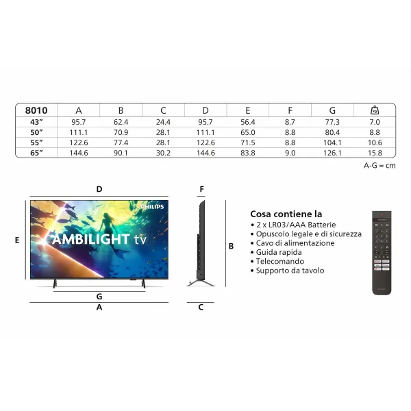 Смарт-ТВ Philips 50PUS8010 4K Ultra HD 50" LED