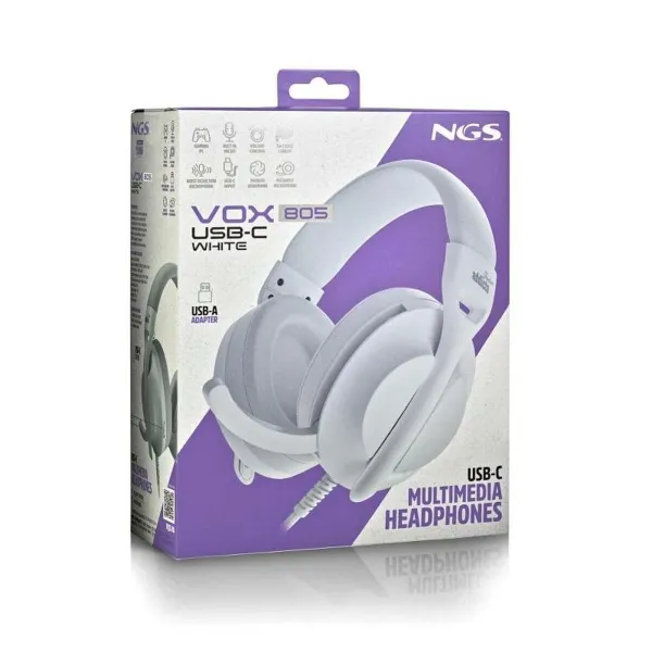 Kuulokkeet NGS VOX805USBCWHITE