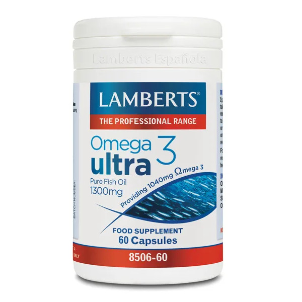 Омега-3 ультрачистый рыбий жир Lamberts 1300 мг 60