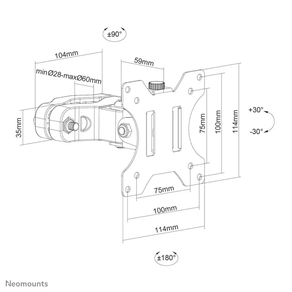 TV-teline Neomounts 12581674000 17" 32" 8 kg