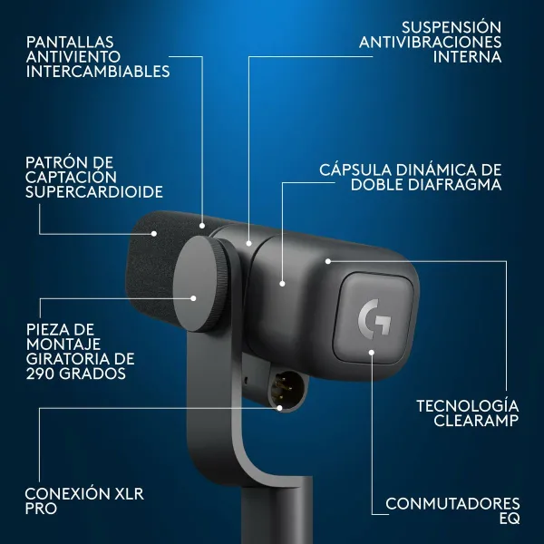 Mikrofons Logitech 988-000565 Melns