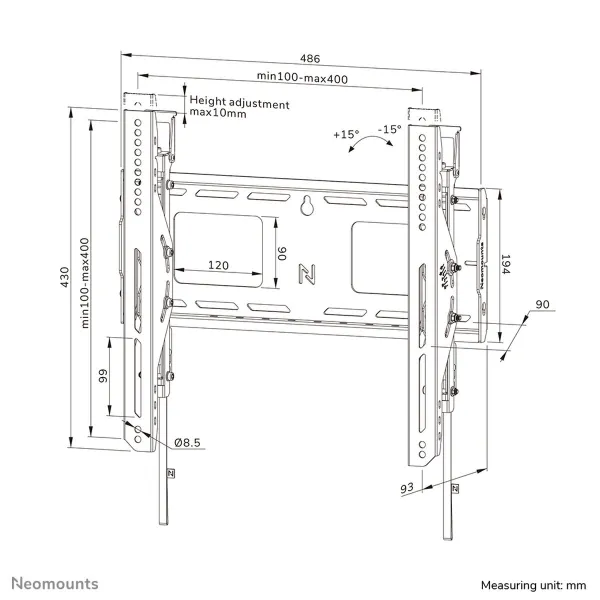 TV Statīvs Neomounts WL35-750BL14 32" 75" 100 kg