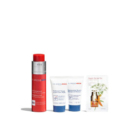 Set Clarins Men Gel Energizante 50ml Champu 30ml Limpiador 30m@