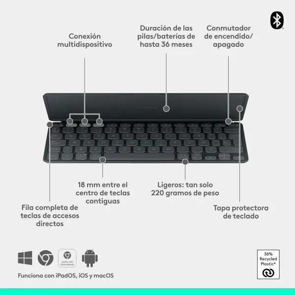 Keyboard Logitech 920-012973 Graphite Spanish QWERTY