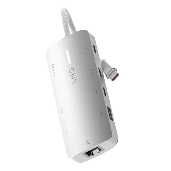 USB Centrmezgls Linq Byelements LQ49081PS Balts Pelēks