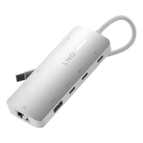 USB Centrmezgls Linq Byelements LQ49081PS Balts Pelēks