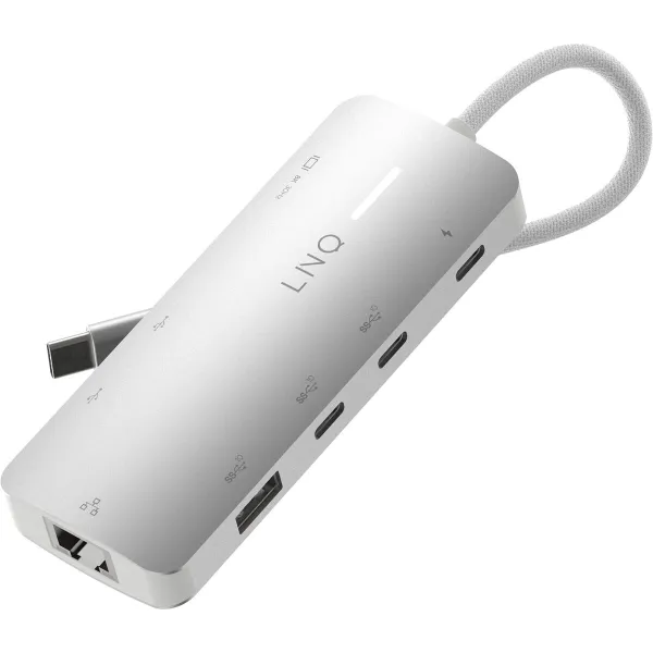 USB Centrmezgls Linq Byelements LQ49081PS Balts Pelēks