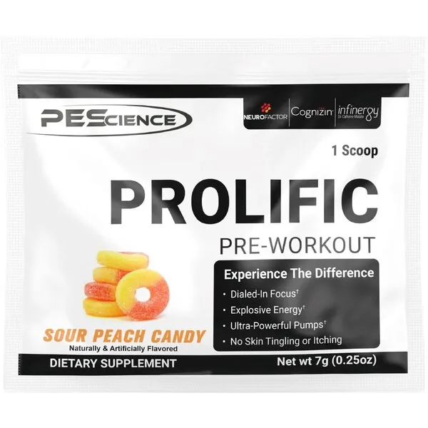 Prolific, кисло-персиковые конфеты - 7 г (1 порция)