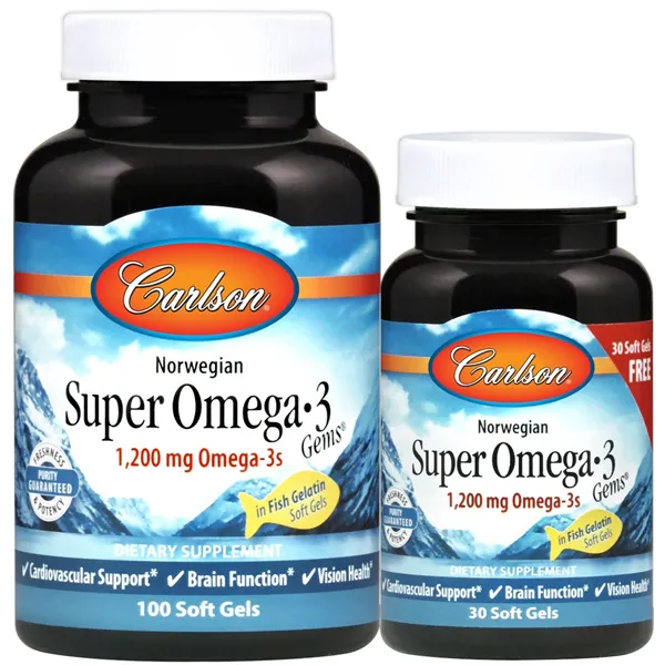 Norvēģu Super Omega-3 Gems, 1200 mg - 100 + 30 mīkstās kapsulas