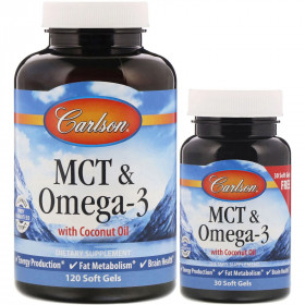 MCT ir Omega-3 - 120 + 30 minkštųjų kapsulių