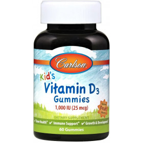 Kid's Vitamin D3 Gummies, 1000 IU Natural Fruit - 60 gummies
