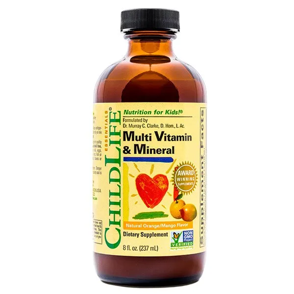 Multivitamīnu un minerālvielu maisījums, dabīgs apelsīnu/mango aromāts - 237 ml.