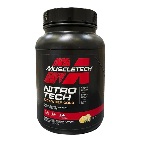 Nitro-Tech 100% Whey Gold, французский ванильный крем (EAN 631656260090) — 908 г