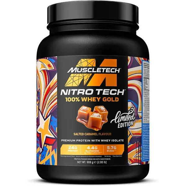 Nitro-Tech 100% heraproteiinia, suolattu karamelli - 908 g