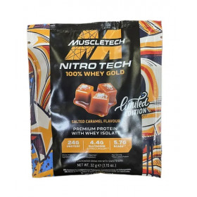 „Nitro-Tech 100% Whey Gold“, sūdytos karamelės skonio – 32 g (1 porcija)