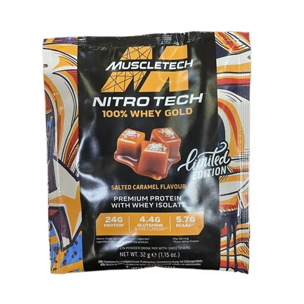 Nitro-Tech 100% heraproteiinia, suolattu karamelli - 32 g (1 annos)