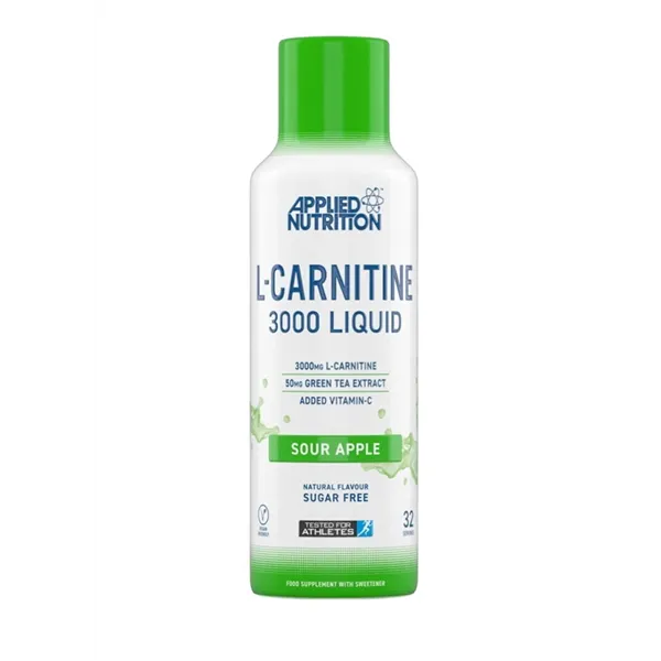 L-karnitīna šķidrums 3000, skābs ābols - 480 ml.