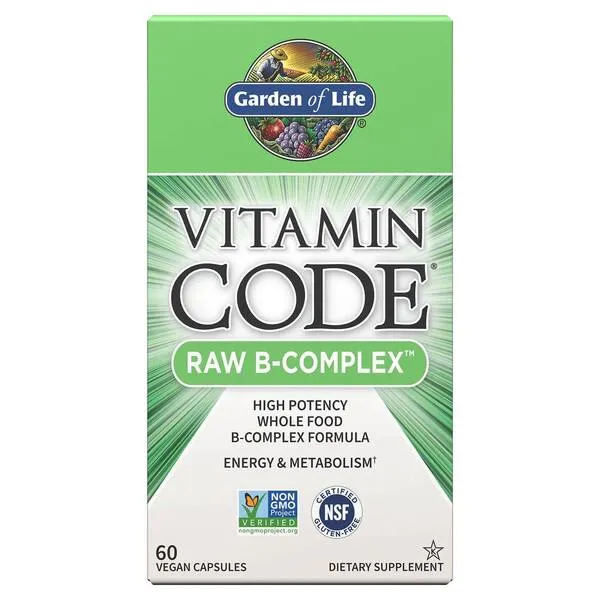 Vitamino „Code Raw B“ kompleksas – 60 veganiškų kapsulių