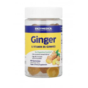 Ginger & Vitamin B6 Gummies, Lemon Ginger - 60 gummies