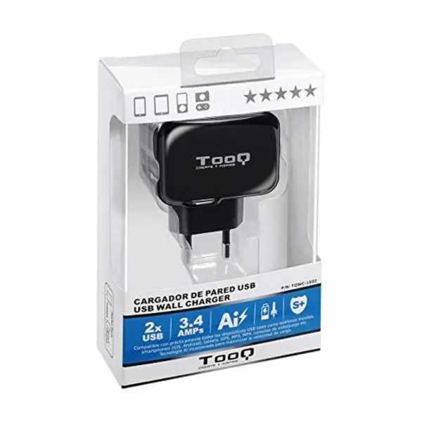Seinälaturi TooQ TQWC-1S02 USB 17W Musta 17 W