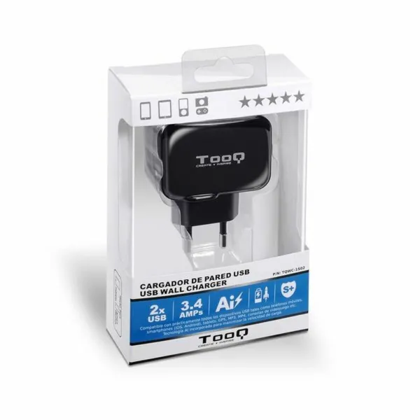 Seinälaturi TooQ TQWC-1S02 USB 17W Musta 17 W