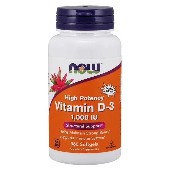 Vitaminas D-3, 1000 TV – 360 minkštųjų gelių