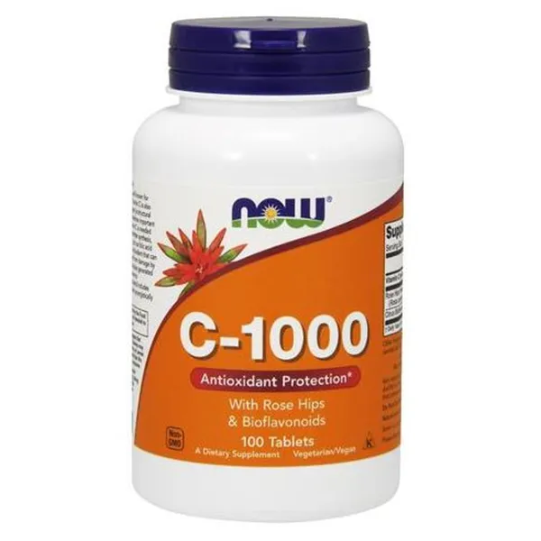 Vitaminas C-1000 su erškėtuogėmis ir bioflavonoidais - 100 tablečių