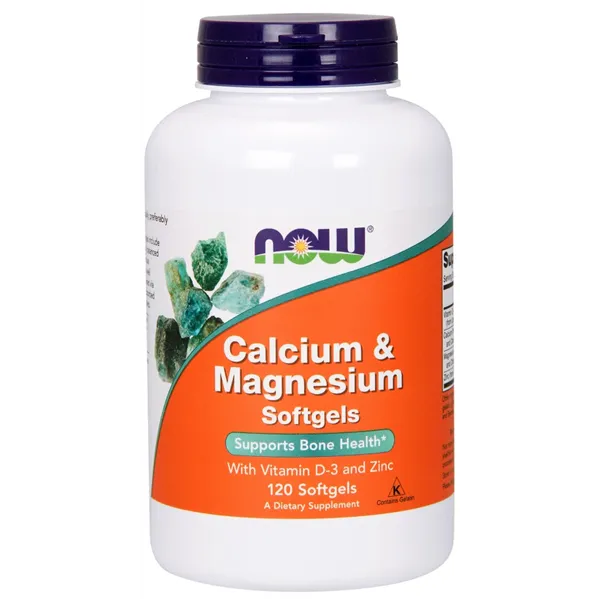 Kalsium ja magnesium D-vitamiinilla ja sinkillä - 120 pehmeäkapselia