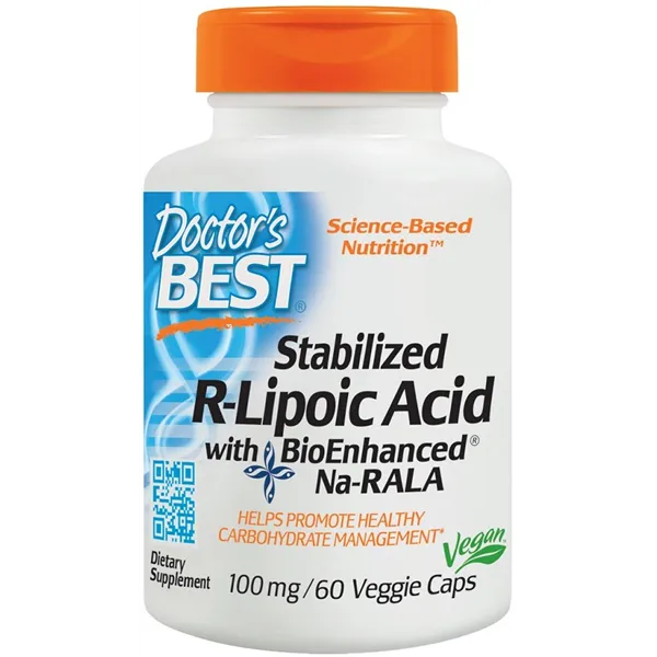 Stabiloitu R-lipoiinihappo Na-RALA:lla, 100 mg - 60 v-kapselia