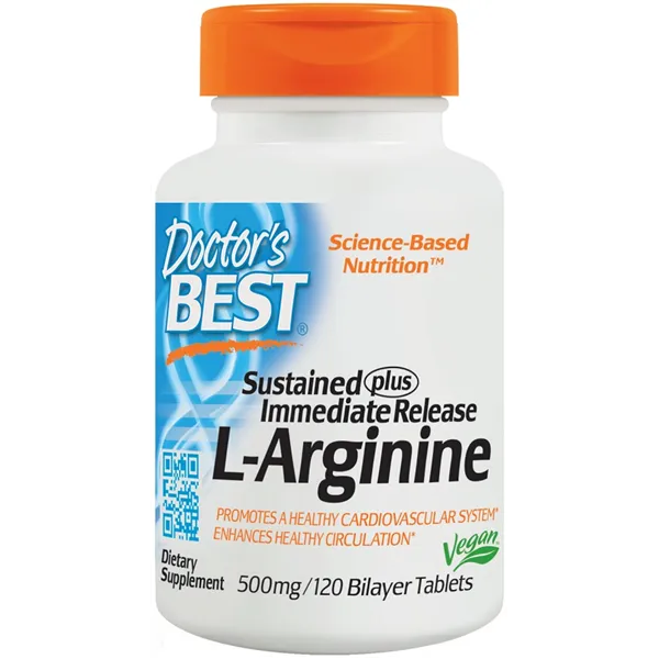 L-Arginine - Sustained + Immediate Release, 500mg - 120 tablets