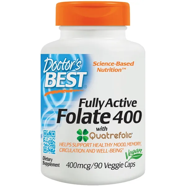Visiškai aktyvus folatas 400 su Quatrefolic, 400mcg - 90 v kapsulių