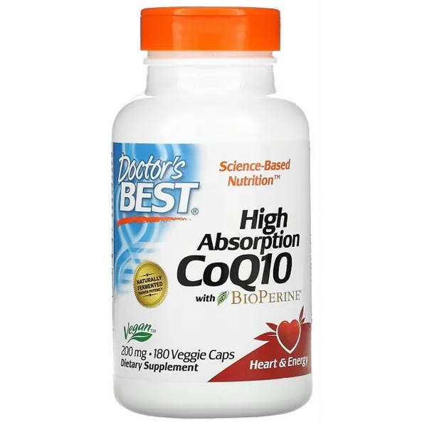 High Absorption CoQ10 with BioPerine, 200mg - 180 vcaps