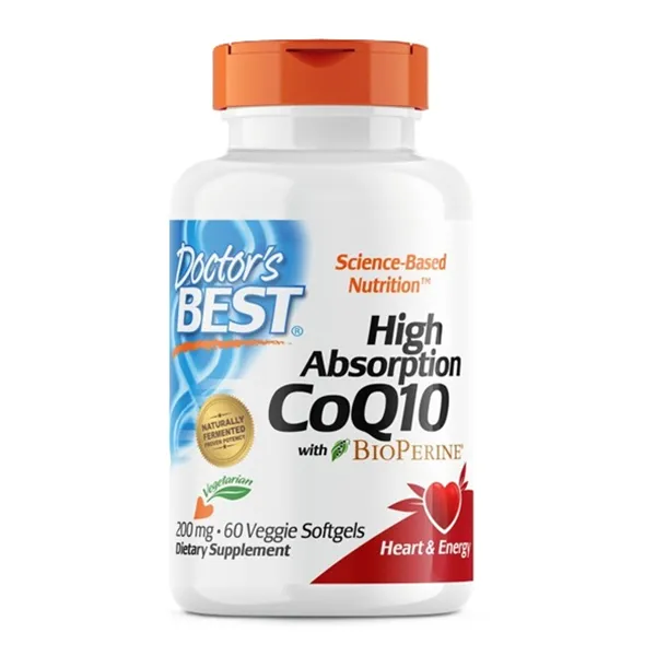 Augstas absorbcijas CoQ10 ar BioPerine, 200 mg - 60 veģetārās mīkstās kapsulas