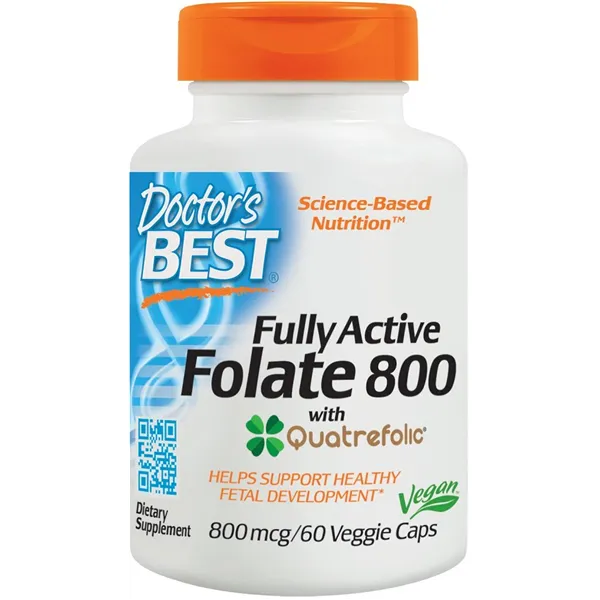 Fully Active Folate 800 with Quatrefolic, 800mcg - 60 vcaps