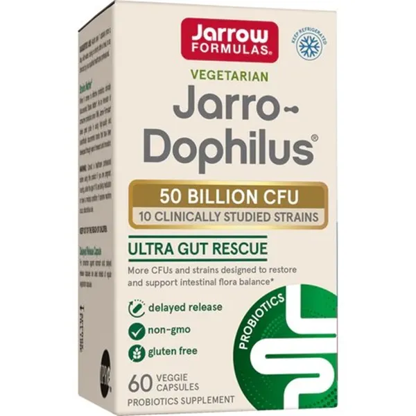 Jarro-Dophilus Ultra žarnyno gelbėjimo preparatas, 50 milijardų KFV - 60 v-kapsulių