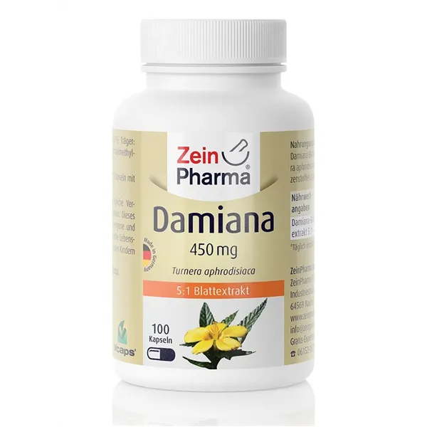 Damiana, 450 mg - 100 kaps.