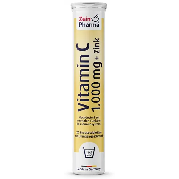 Vitaminas C + cinkas, apelsinų skonio – 20 putojančių tablečių