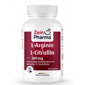 L-arginiini + L-sitrulliini, 500 mg - 90 kaps.