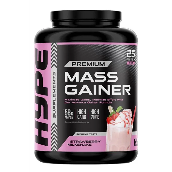 Mass Gainer, Strawberry Milkshake - 3000g
