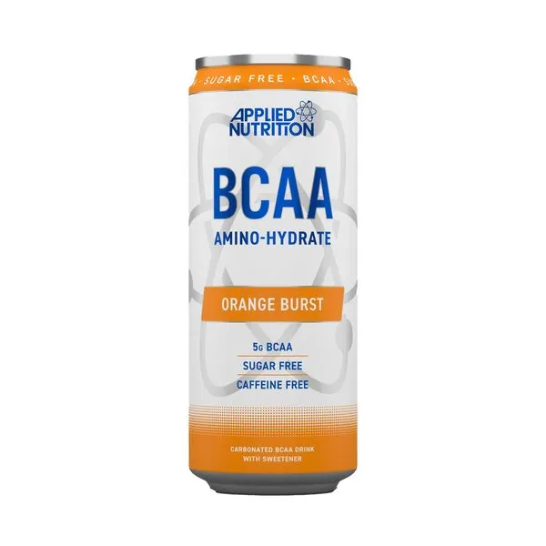 BCAA-aminohydraatti kofeiinittomat tölkit, Orange Burst - 12 x 330 ml.