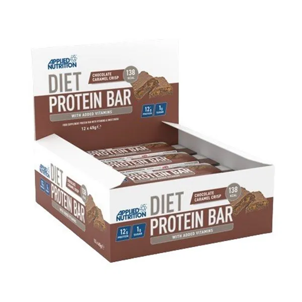 Diet Protein Bar, Suklaa-Karamellirapea - 12 x 45 g