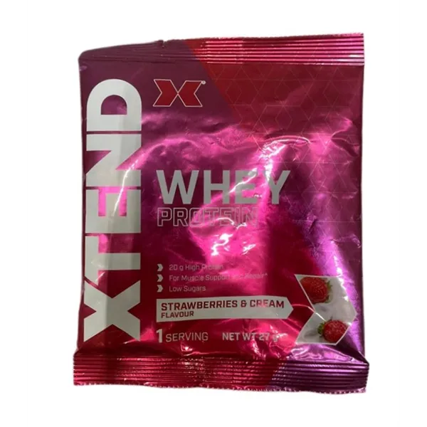 „Xtend“ išrūgų baltymai, braškės ir grietinėlė – 27 g (1 porcija)