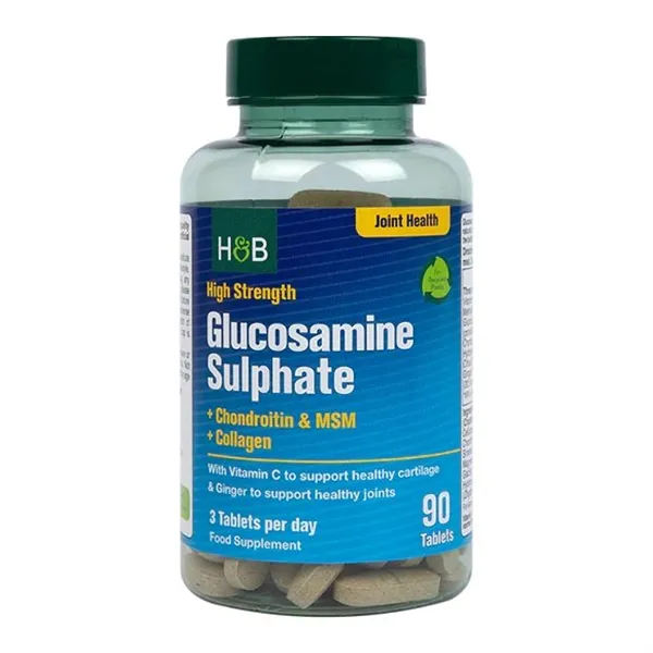 High Strength Glucosamine Sulphate + Chondroitin & MSM + Collagen - 90 tabs