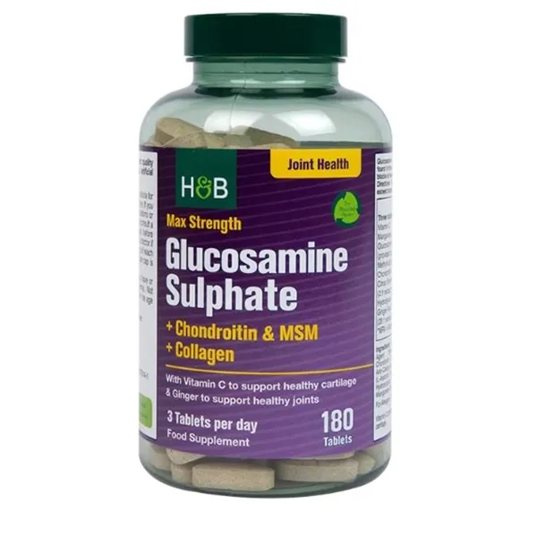 Max Strength Glucosamine Sulphate + Chondroitin & MSM + Collagen - 180 tablets
