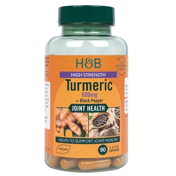  Augstas koncentrācijas kurkuma ar melnajiem pipariem, 600 mg - 90 kapsulas