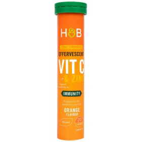 Vitamino C ir cinko putojančios tabletės, apelsinų skonio - 20 tablečių