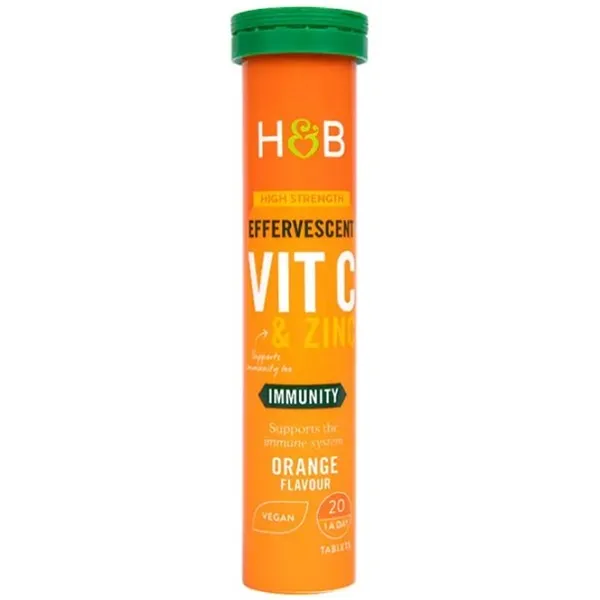 Vitamino C ir cinko putojančios tabletės, apelsinų skonio - 20 tablečių