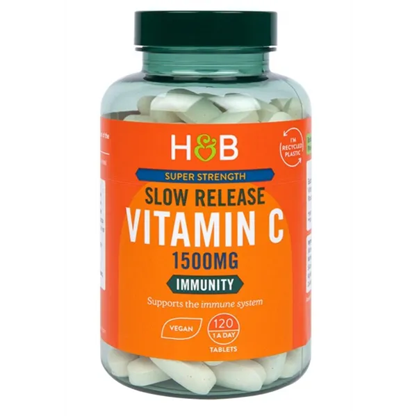 Īpaši spēcīgs, lēnas iedarbības C vitamīns, 1500 mg - 120 vegānas tabletes