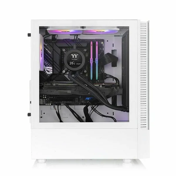 ATX Pus-torņveida Kārba THERMALTAKE View 200 TG Snow ARGB Balts