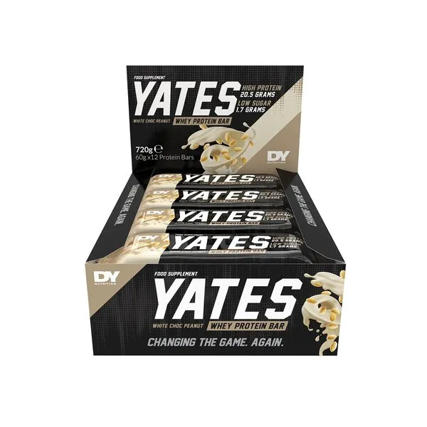 Yates proteiinipatukka, valkosuklaa-maapähkinä - 12 x 60 g